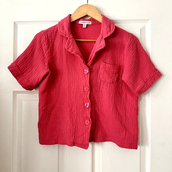 Sincerely Jules Tops - Sincerely Jules Top Womens M Pink Cotton Button Down